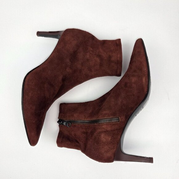 Rag & Bone Brown Suede Ankle Boots With Pointed Toe & Stiletto Heel Size 36 - Picture 3 of 15